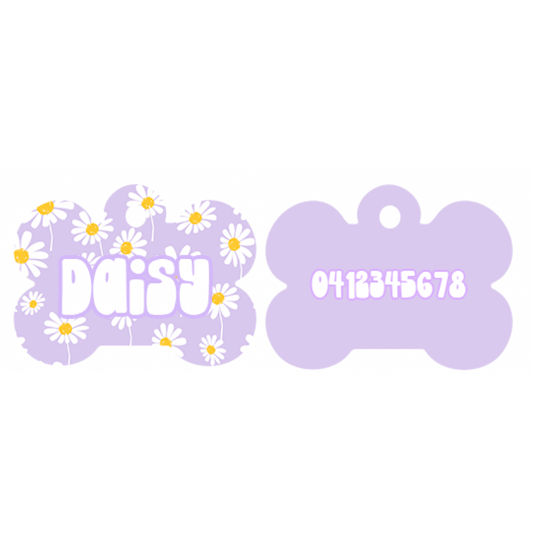 Purple Daisies - Pet Tag
