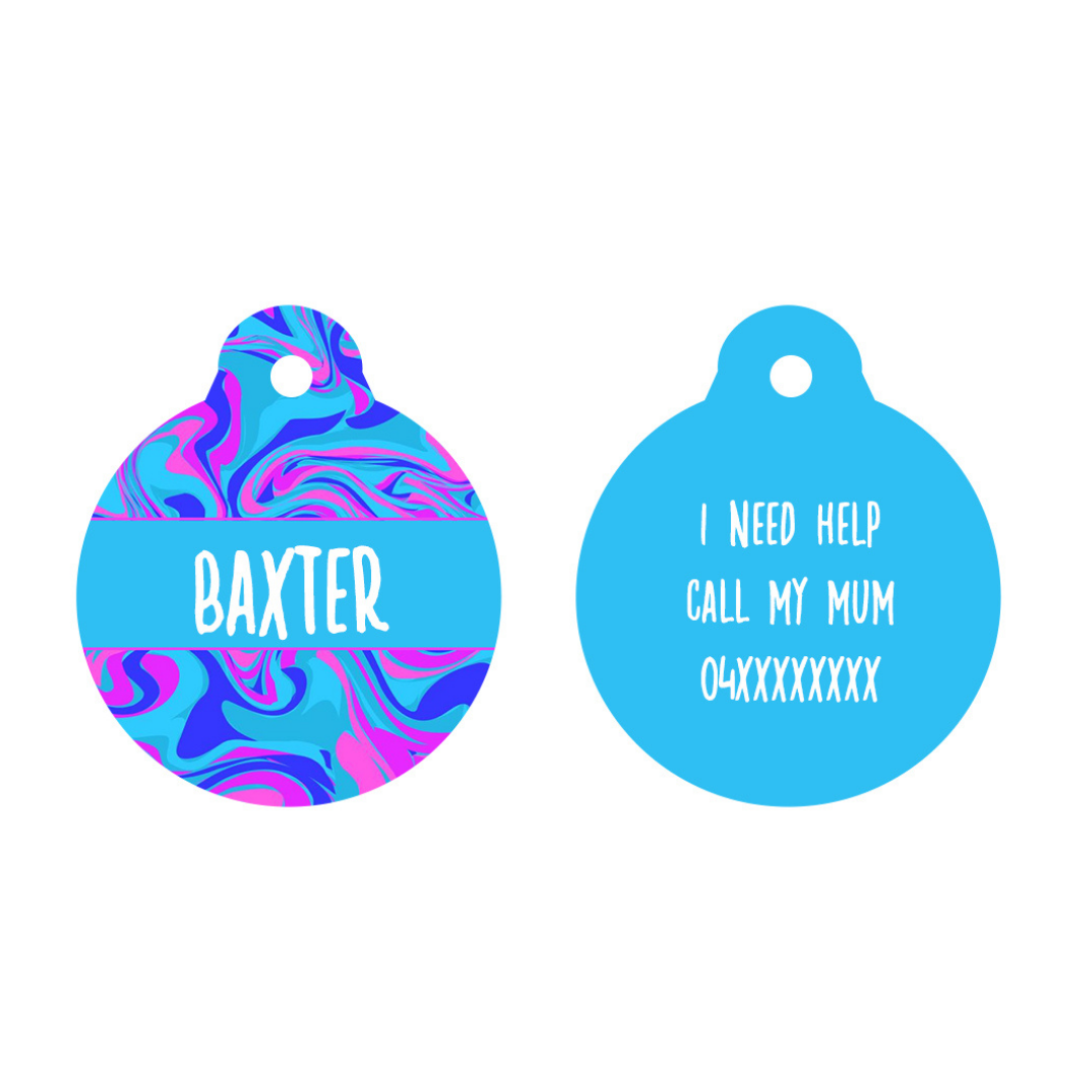 Colourful Marble - Pet Tag